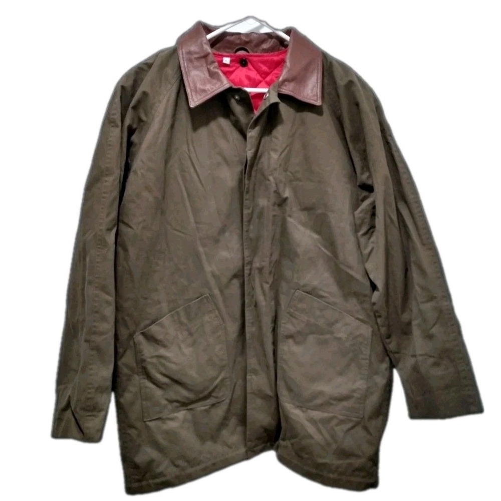 Vintage Marlboro Man Lined Chore Barn Coat W/ Leather Collar Sz Large